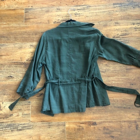 zara Blouse Olive Green Long Sleeve - Picture 6 of 12